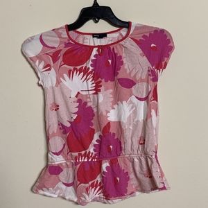 FLORAL PINK AND WHITE TOP